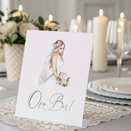 Elegantes zender Pink Brautparty Open Bar Sockelschild