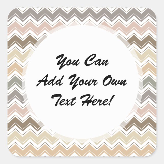 Elegantes, Zickzack Gestaltungsmuster des Designer Quadratischer Aufkleber (Vorderseite)