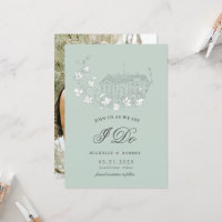 Elegantes Ziel Blumengebirge Save the Date Foto