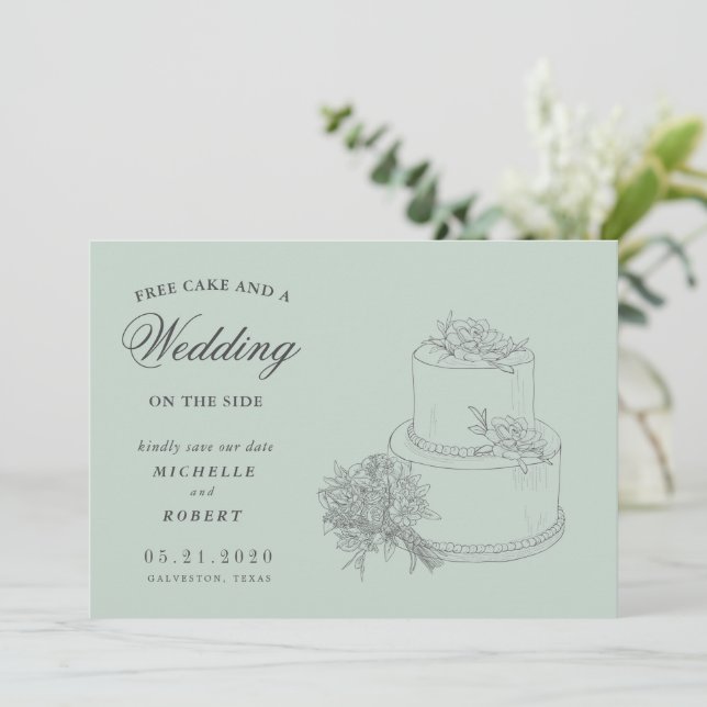 Elegantes Ziel Blumengebirge Save the Date Foto Einladung (Stehend Vorderseite)