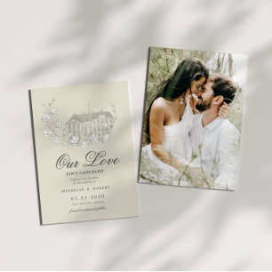 Elegantes Ziel Blumengebirge Save the Date Foto Einladung