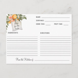 Elegantes Zitrus Botanisches Brautparty Rezept Postkarte