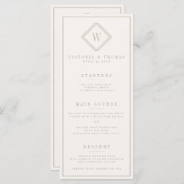 Elegantes zweiseitiges Beige Minimalistisches Hoch Menükarte