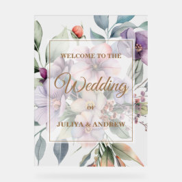 Elegantes zweiseitiges Foto Hochzeitsempfang Acrylschild