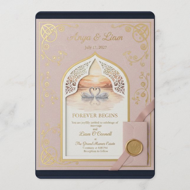 ElegantGoldWeddingInvitation Programm (Vorderseite)