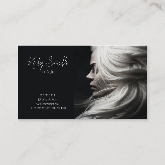 ElegantHair Stylist Business Card Visitenkarte (Vorderseite)