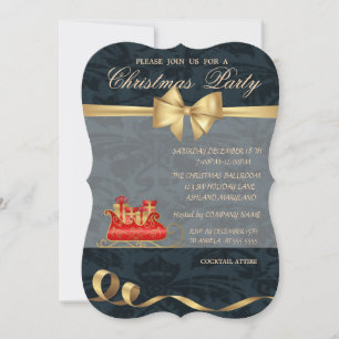 Elegantischer Weihnachtsschlitten, Bogen, Weihnach Einladung