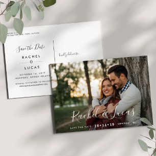 Elegantly Penned Photo Save the Date Ankündigungspostkarte