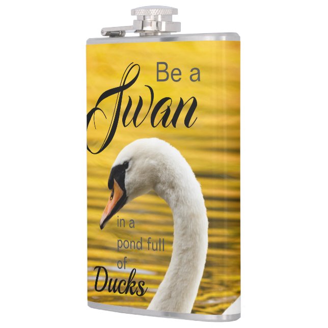 Eleganto be a Swan Typografy Inspirational Flachmann (Links)