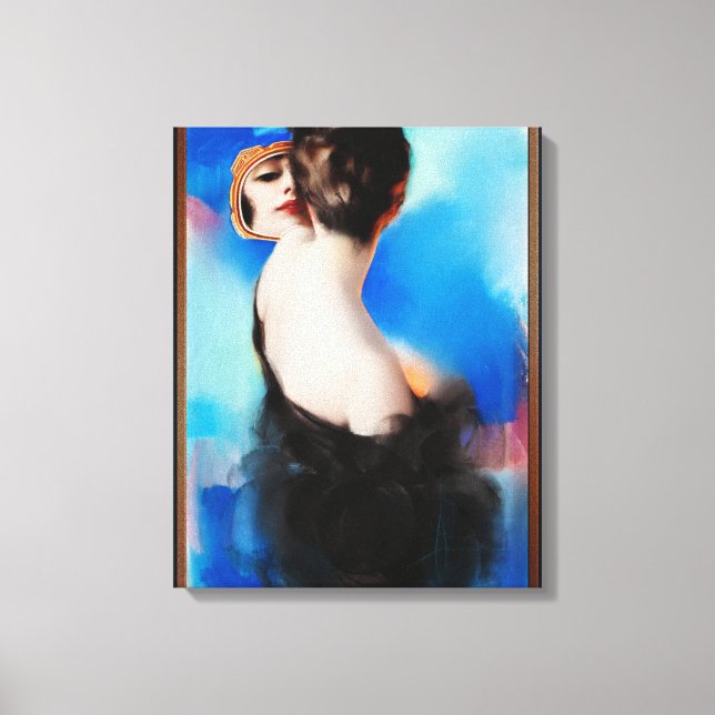 Eleganto Black by Rolf Armstrong Leinwanddruck (Vorderseite)
