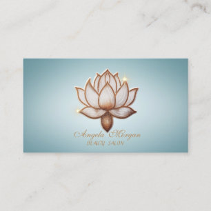Eleganto Brown Lotus Blume Blue Visitenkarte
