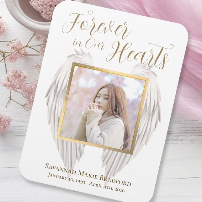 Eleganto Forever in Our Hearts Angel Wings Foto Magnet (Von Creator hochgeladen)