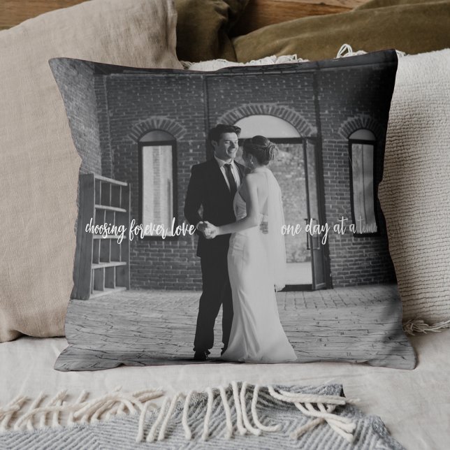 Eleganto Forever Love Foto Couple Newlywed Gift Kissen (Elegant Forever Love Photo Couple Newlywed Gift Throw Pillow
)