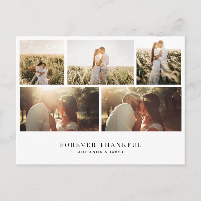 Eleganto Forever Thankful Simple Wedding Foto Postkarte (Vorderseite)