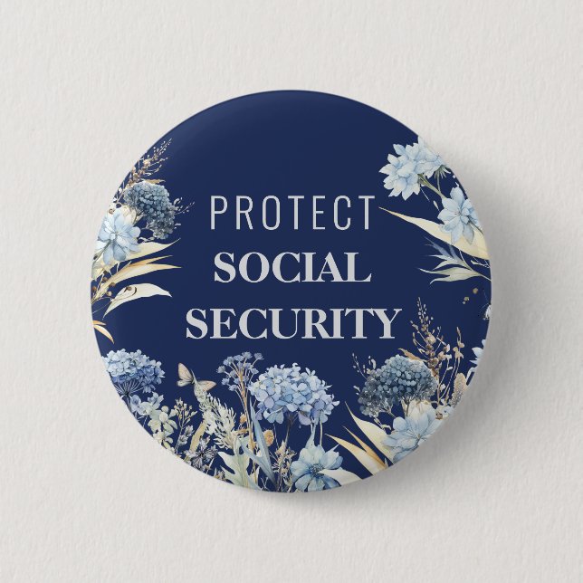 Eleganto Protect Social Security Anti Trump Button (Vorderseite)