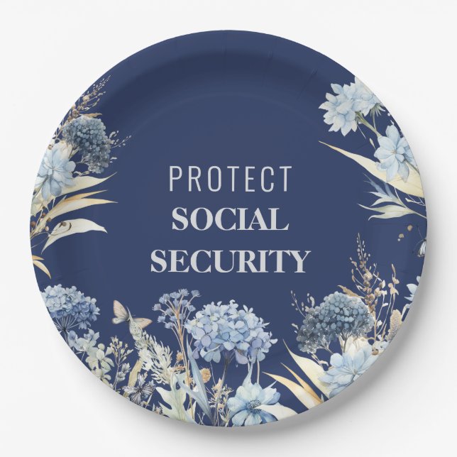 Eleganto Protect Social Security Anti Trump Pappteller (Vorderseite)