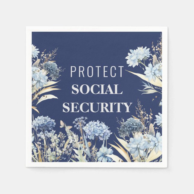 Eleganto Protect Social Security Anti Trump Serviette (Vorderseite)