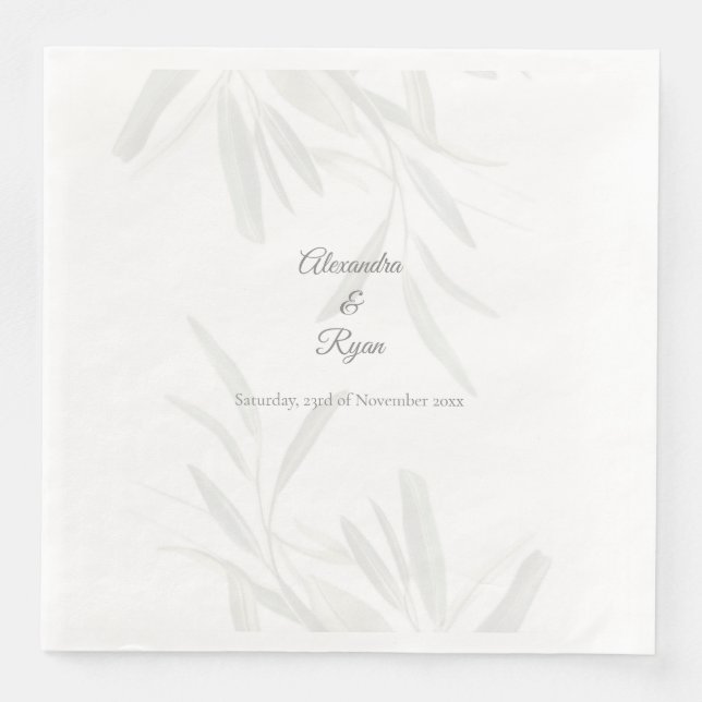Elegantsage Green Botanical Serviette (Vorderseite)