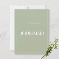 Elegantsage Green Bridesmaid Vorschlagskarte