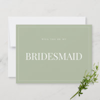 Elegantsage Green Bridesmaid Vorschlagskarte