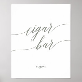Elegantsage Green Calligraphy Cigar Bar Sign Poster