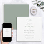 Elegantsage Green Calligraphy Monogram Einladung<br><div class="desc">Lass deine Hochzeitsarbeit mit dieser eleganten Szene Green Calligraphy Monogram Invitation die Romantik und Schönheit deines besonderen Tages einfangen! Unser atemberaubend modernes und formales Design zeichnet sich durch eine schlaue grüne Grenze rund um den Platz aus. Es wird dann noch verstärkt mit einem schönen Paare Monogramm, personalisiert mit Ihren Details...</div>