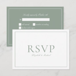 Elegantsage Green Calligraphy Script Wedding RSVP Karte