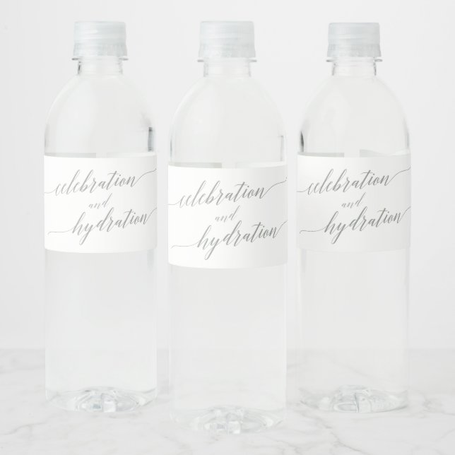 Elegantsage Green Celebration and Hydration Wasserflaschenetikett (Flaschen)