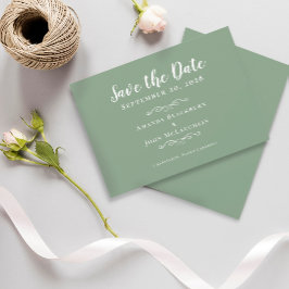 Elegantsage Green Delicate Romantische Kalligraphi Save The Date