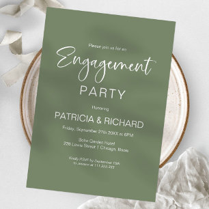 Elegantsage Green Engagement Party Einladung