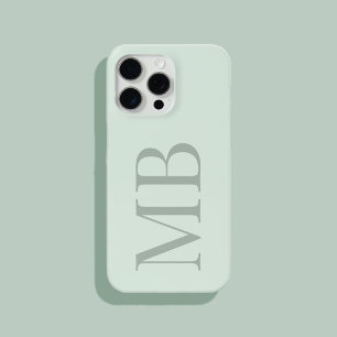 Elegantsage Green Minimalistisch Initial Monogram Case-Mate iPhone Hülle
