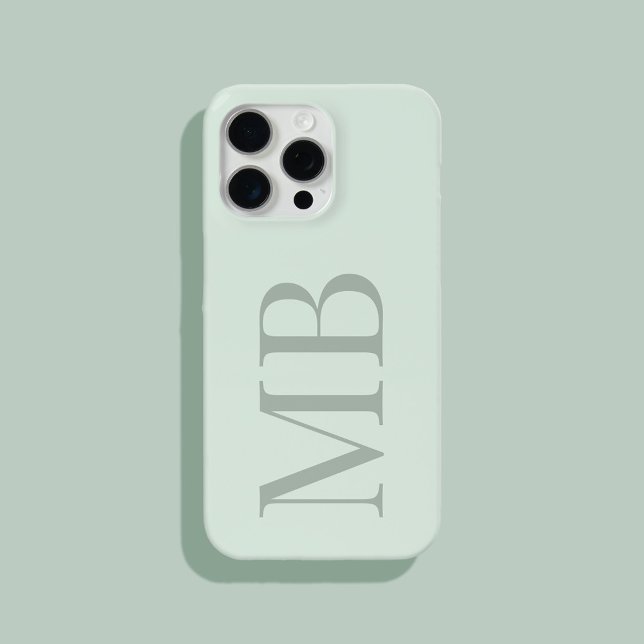 Elegantsage Green Minimalistisch Initial Monogram Case-Mate iPhone Hülle (Von Creator hochgeladen)
