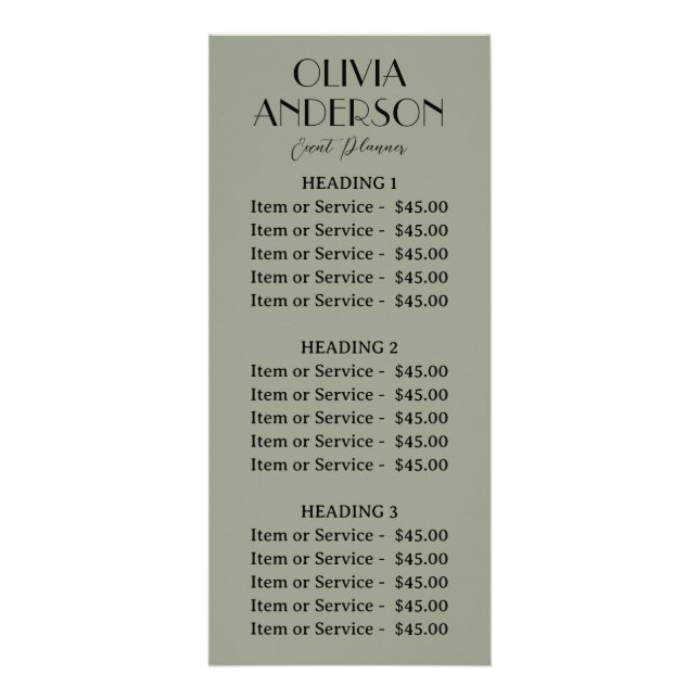 Elegantsage Green Neutral Boho Moderne einzigartig Werbekarte (Vorne)