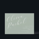 Elegantsage Grün Skriptname Minimal Bat Mitzvah Einladung<br><div class="desc">Eine weiche Weise Bat Mitzvah Einladung mit fließendem Skript und minimalistischem Layout. Dieses elegante und dennoch schlichte Design Anzug modernen Familien,  die Tradition mit einem frischen,  anmutigen Ambiente schätzen. Ein schöner Weg,  um einen bedeutsamen Meilenstein zu markieren.</div>