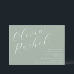 Elegantsage Grün Skriptname Minimal Bat Mitzvah Einladung<br><div class="desc">Eine weiche Weise Bat Mitzvah Einladung mit fließendem Skript und minimalistischem Layout. Dieses elegante und dennoch schlichte Design Anzug modernen Familien,  die Tradition mit einem frischen,  anmutigen Ambiente schätzen. Ein schöner Weg,  um einen bedeutsamen Meilenstein zu markieren.</div>