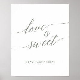 Elegantsage Grüne Kalligrafie Liebe ist Sweet Sign Poster
