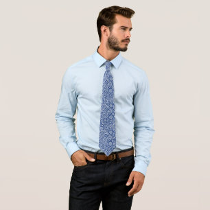 Eleganwhite on Navy Blue Vintag Paisley Krawatte