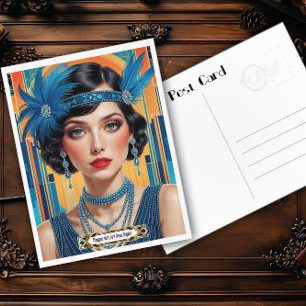 Eleganz der Cocktail-Kultur der 1920er Jahre Flapp Postkarte