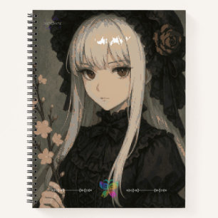 Eleganz der Midnight Blossom Maiden Premium Notizbuch