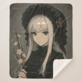 Eleganz der Midnight Blossom Maiden Premium Sherpadecke