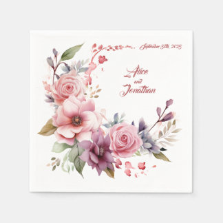 Eleganz der Rose: Personalisierte Hochzeit von Nap Serviette