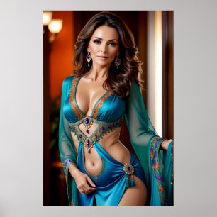 Eleganz der Türkisfarbenen Frau (5) Poster
