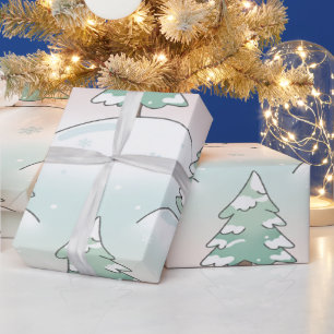 Eleganz des gefrorenen Waldes Winterbaum-Designs Geschenkpapier