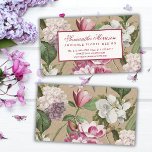 Eleganz eines Vintage-Blumenladens für Botanik Visitenkarte