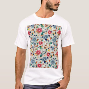 Eleganz erblüht: Florale Vintage-Hintergrund T-Shirt