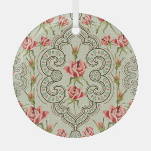 Eleganz Floral: Nahtloser Hintergrund im Vintage-S Ornament Aus Glas