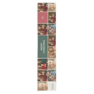 Eleganz größere Familie Fotos Collage Weihnachten Kurzer Tischläufer