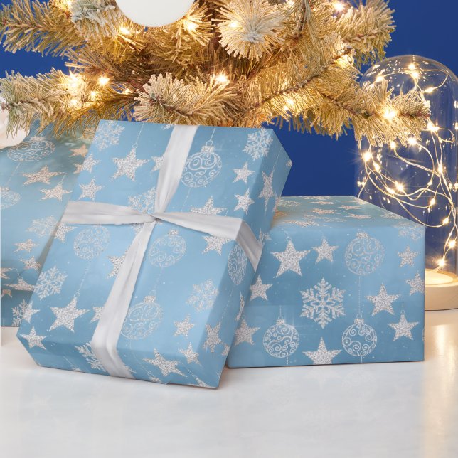 Eleganz im Frost-Winter-Schnee Geschenkpapier (Feiertage)