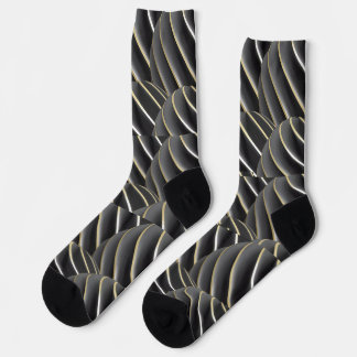 Eleganz im Kontrast: Schwarz & Gold Line Design" Socken