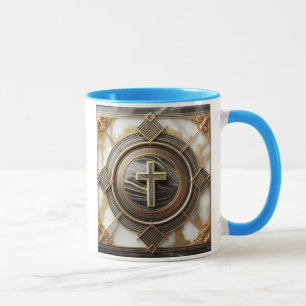 Eleganz in Absolution Cross auf Marmor mit Gilded Tasse
